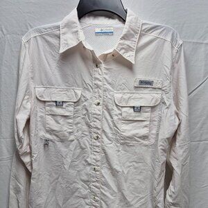 Columbia Sportswear Men's Button PFG White Medium
